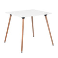 White and Natural Wood Square Dining Table - 32-inch