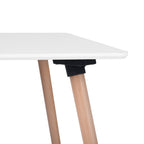 White and Natural Wood Square Dining Table - 32-inch