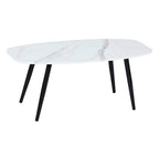 White and Black Faux Marble and Steel Coffee Table - 43-inch