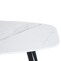 White and Black Faux Marble and Steel Coffee Table - 43-inch