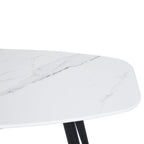 White and Black Faux Marble and Steel Coffee Table - 43-inch