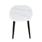 White and Black Faux Marble and Steel Coffee Table - 43-inch