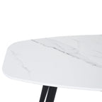 White and Black Faux Marble and Steel Coffee Table - 43-inch