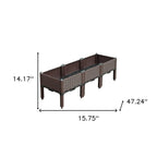 Dark Brown Heavy Duty Plastic Rectangular Self Watering Raised Garden Bed