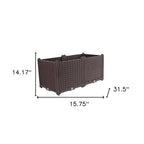 Dark Brown Heavy Duty Plastic Rectangular Self Watering Planter Box