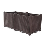 Dark Brown Heavy Duty Plastic Rectangular Self Watering Planter Box