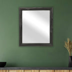 Black Solid Wood Accent Mirror - 20-inch