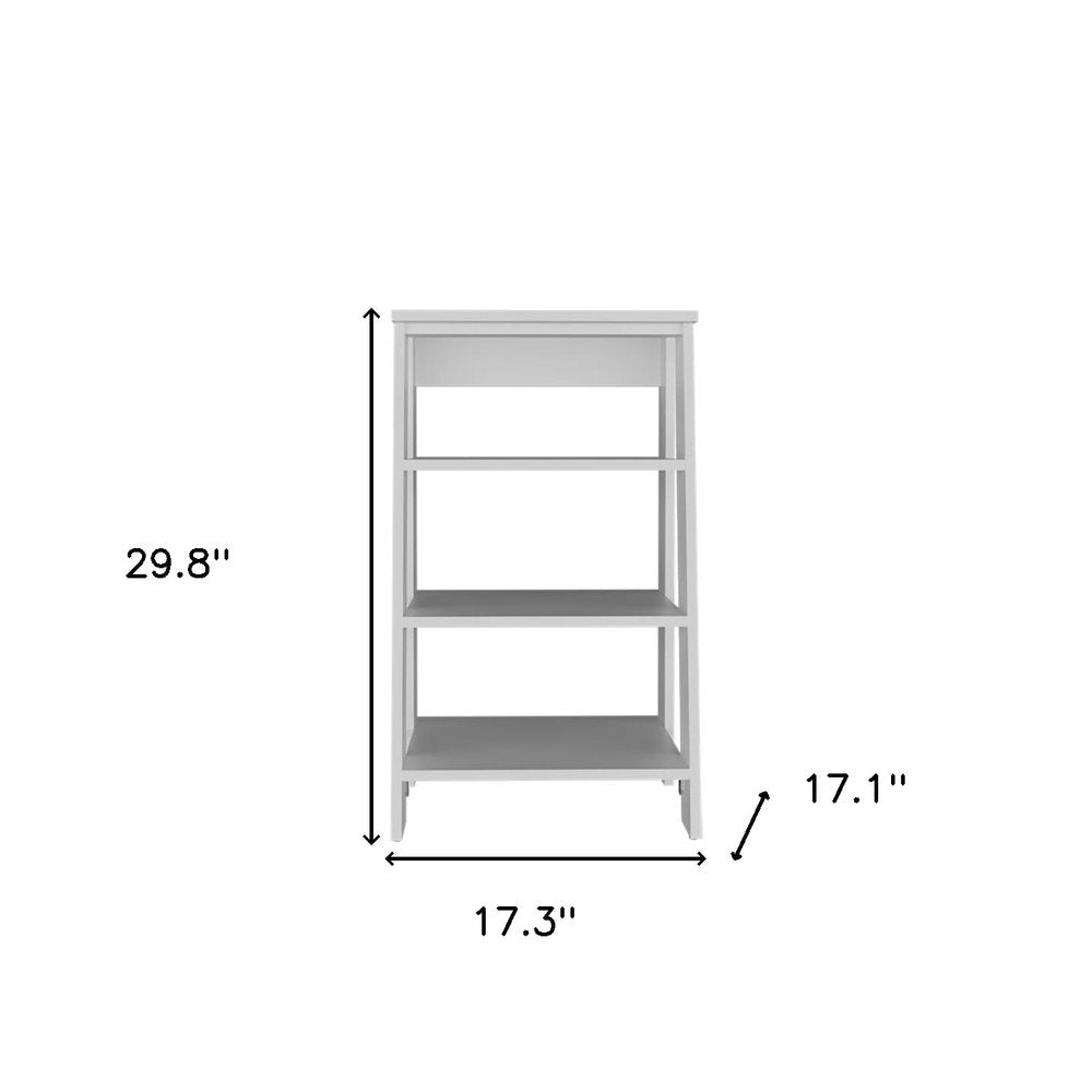 White Wood Bathroom Shelves - 17-inch