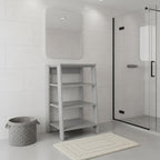 White Wood Bathroom Shelves - 17-inch