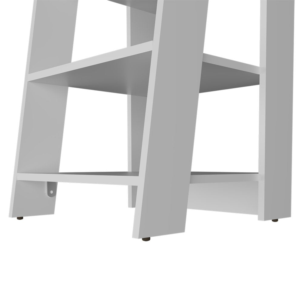 White Wood Bathroom Shelves - 17-inch