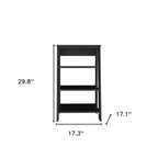 Black Wood Freestanding Bathroom Shelf - 17-inch