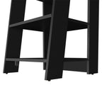 Black Wood Freestanding Bathroom Shelf - 17-inch