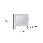 White Wood, Metal Floating Bathroom Vanity and Medicine Cabinet with Mirror