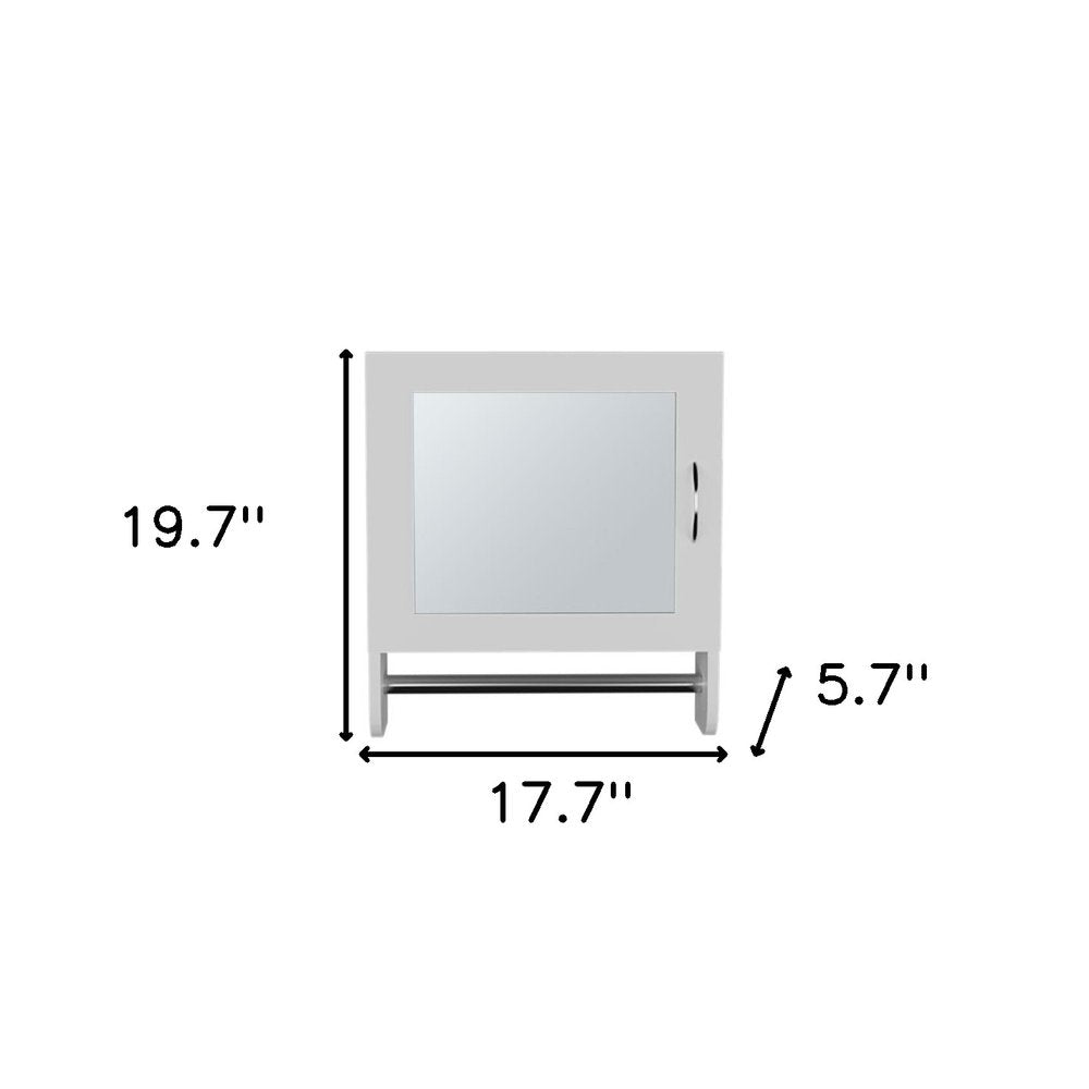 White Wood, Metal Floating Bathroom Vanity and Medicine Cabinet with Mirror