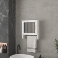White Wood, Metal Floating Bathroom Vanity and Medicine Cabinet with Mirror