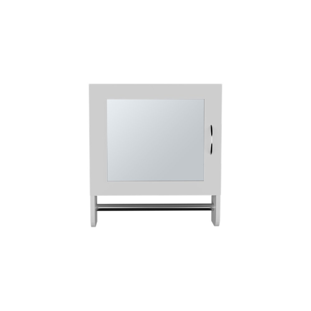 White Wood, Metal Floating Bathroom Vanity and Medicine Cabinet with Mirror