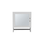 White Wood, Metal Floating Bathroom Vanity and Medicine Cabinet with Mirror
