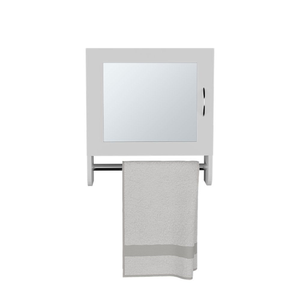 White Wood, Metal Floating Bathroom Vanity and Medicine Cabinet with Mirror