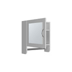 White Wood, Metal Floating Bathroom Vanity and Medicine Cabinet with Mirror