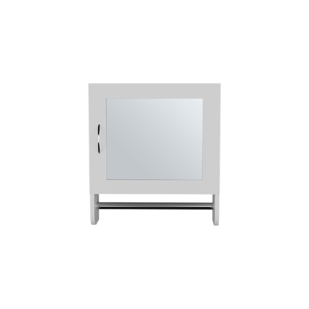 White Wood, Metal Floating Bathroom Vanity and Medicine Cabinet with Mirror