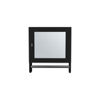 Black Wood, Metal Floating Bathroom Vanity and Medicine Cabinet with Mirror