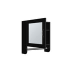 Black Wood, Metal Floating Bathroom Vanity and Medicine Cabinet with Mirror
