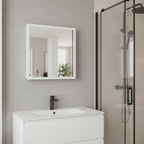 White Wood Floating Bathroom Vanity and Medicine Cabinet with Mirror - 20-inch