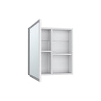 White Wood Floating Bathroom Vanity and Medicine Cabinet with Mirror - 20-inch