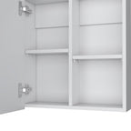 White Wood Floating Bathroom Vanity and Medicine Cabinet with Mirror - 20-inch