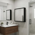 Black Wood Floating Bathroom Vanity - 20-inch