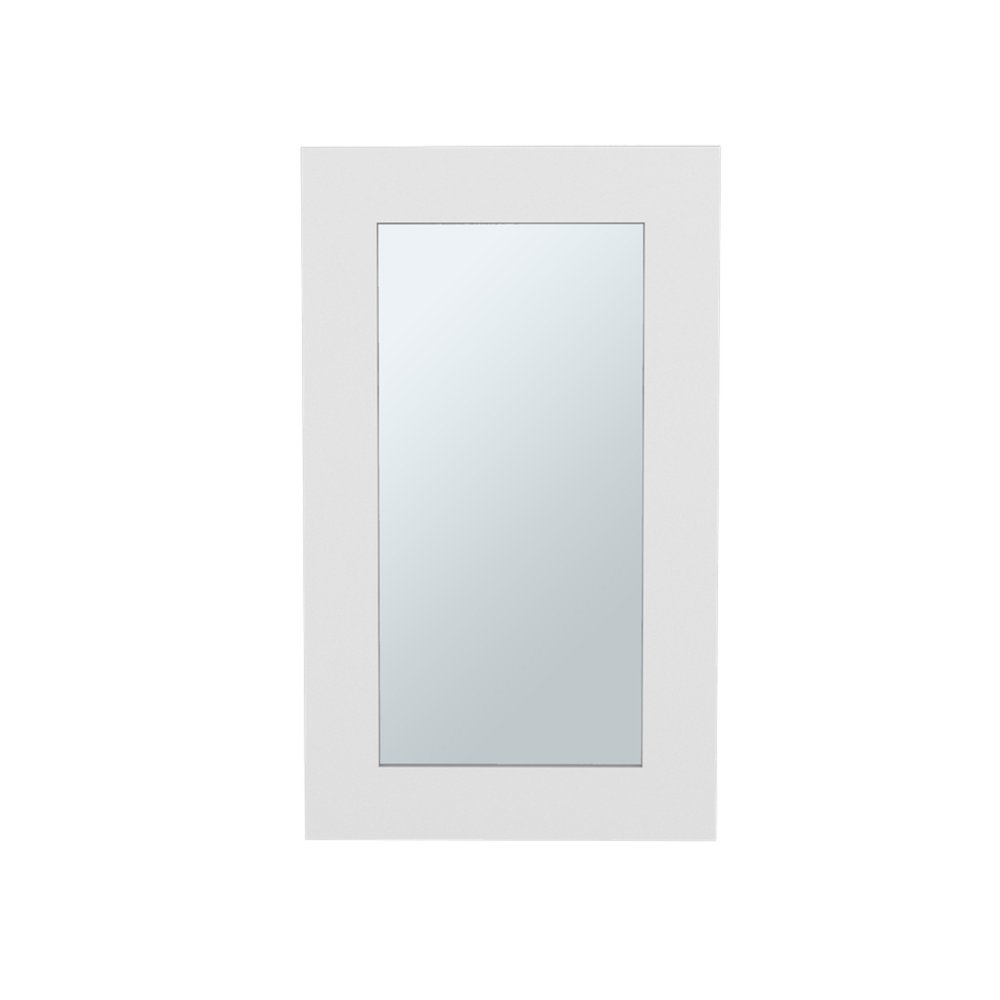 White Wood Floating Bathroom Vanity and Medicine Cabinet with Mirror - 15-inch