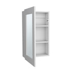 White Wood Floating Bathroom Vanity and Medicine Cabinet with Mirror - 15-inch