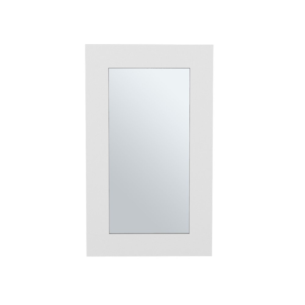 White Wood Floating Bathroom Vanity and Medicine Cabinet with Mirror - 15-inch