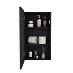Black Wood Floating Bathroom Vanity - 15-inch