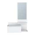 White Wood Wall Mounted Accent Cabinet with Drawer and Mirror - 36-inch