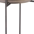 Bronze and Gray Steel Round Pedestal End Table - 32-inch