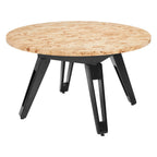 Natural Burl and Black Round Convertible Game Table - 54-inch