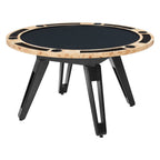 Natural Burl and Black Round Convertible Game Table - 54-inch