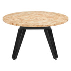 Natural Burl and Black Round Convertible Game Table - 54-inch