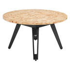 Natural Burl and Black Round Convertible Game Table - 54-inch