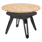 Natural Burl and Black Round Convertible Game Table - 54-inch