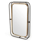 Black and Gold Metal Tilting Accent Mirror - 28-inch
