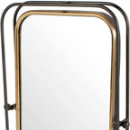 Black and Gold Metal Tilting Accent Mirror - 28-inch