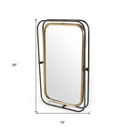 Black and Gold Metal Tilting Accent Mirror - 28-inch
