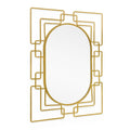 Gold Metal Geometric Oval Accent Mirror - 36-inch