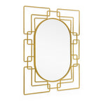Gold Metal Geometric Oval Accent Mirror - 36-inch