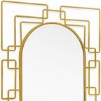 Gold Metal Geometric Oval Accent Mirror - 36-inch