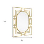 Gold Metal Geometric Oval Accent Mirror - 36-inch