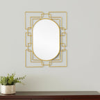 Gold Metal Geometric Oval Accent Mirror - 36-inch