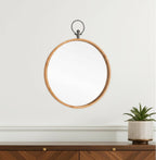 Bronze Round Metal Framed Accent Mirror - 30-inch